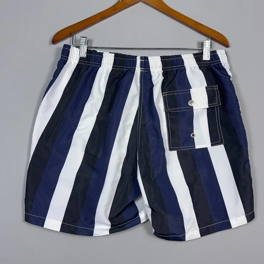Bather Striped Swim Trunks Mens Size Large Resort‎ Summer Lined Shorts